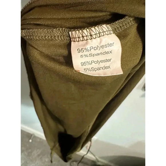 Grace Karin Cinched Olive Long Sleeve Dress XXL - Picture 9 of 10